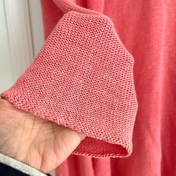 Eileen Fisher Coral Peach Hemp Open Cardigan Size Medium/Large - Picture 6 of 6